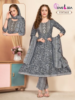 Kalli 3 by Dveeja fancy flared cotton printed kurti pant and dupatta catalogue at affordable rate  readymade suit catalogs