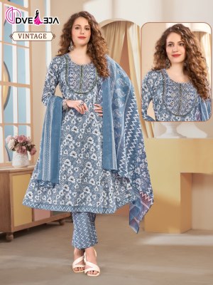 Kalli 3 by Dveeja fancy flared cotton printed kurti pant and dupatta catalogue at affordable rate  readymade suit catalogs