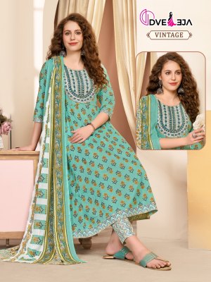 Kalli 3 by Dveeja fancy flared cotton printed kurti pant and dupatta catalogue at affordable rate  readymade suit catalogs