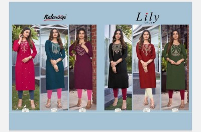 Kalroop By kajree fashion new launch lily vol 26 rayon Embroidery  work kurti wholesale  kurtis catalogs