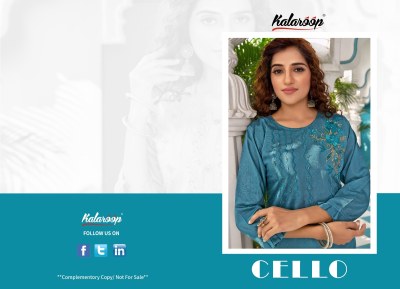 Kalroop by kajree fashion Cello present heavy reyon embroidered kurti catalogue at wholesale price kurtis catalogs