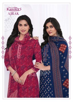 Kanika Ajrak Vol 1 Stylish Straight Kurti with Printed Pant And Cotton Feel Dupatta Wholesale wholesale catalogs