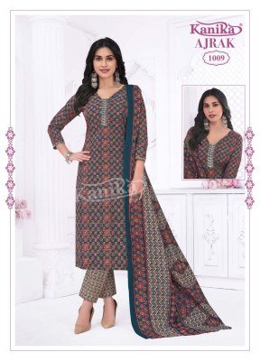 Kanika Ajrak Vol 1 Stylish Straight Kurti with Printed Pant And Cotton Feel Dupatta Wholesale kurtis catalogs