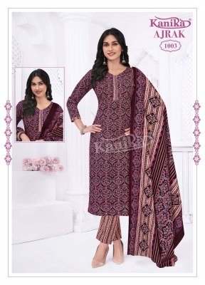 Kanika Ajrak Vol 1 Stylish Straight Kurti with Printed Pant And Cotton Feel Dupatta Wholesale kurtis catalogs