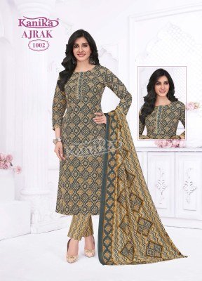 Kanika Ajrak Vol 1 Stylish Straight Kurti with Printed Pant And Cotton Feel Dupatta Wholesale kurtis catalogs
