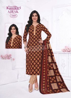 Kanika Ajrak Vol 1 Stylish Straight Kurti with Printed Pant And Cotton Feel Dupatta Wholesale kurtis catalogs