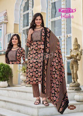 Kanika Ishita Vol 2 Premium Embroidered Straight Kurti Set with Pant And Printed Cotton Dupatta Wholesale kurtis catalogs