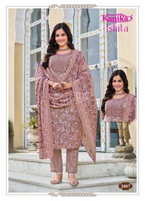 Kanika Ishita Vol 2 Premium Embroidered Straight Kurti Set with Pant And Printed Cotton Dupatta Wholesale kurtis catalogs
