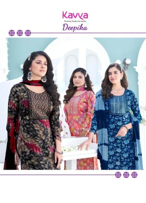 Kanika by Deepika vol 12 embroidered straight kurti with bottom and dupatta catalogue at low rate readymade suit catalogs