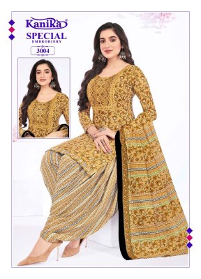 Kanika present Kanika special vol 3 mix cotton printed with neck embroidered top bottom and dupatta catalogue  at low rate dress material catalogs