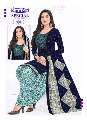 Kanika present Kanika special vol 3 mix cotton printed with neck embroidered top bottom and dupatta catalogue  at low rate dress material catalogs