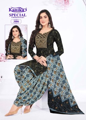 Kanika present Kanika special vol 3 mix cotton printed with neck embroidered top bottom and dupatta catalogue  at low rate dress material catalogs