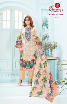 Karachi King vol 1 by Ganeshji Pure Heavy Soft Cotton Digital Style Print Pure Pakistani Prints suit collection at low rate dress material catalogs