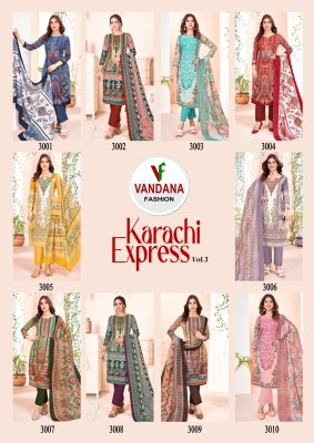 Karachi expree vol 03 by Vandana fashion cotton digital printed dress material catalogue at affordable rate salwar kameez catalogs