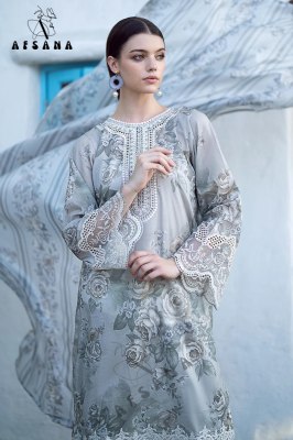 Karachi lawn 02 by Afsana premium pure lawn kurti pant with dupatta catalogue Karachi suits catalogs