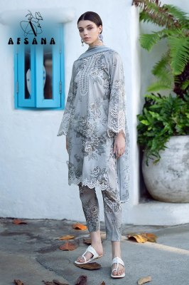 Karachi lawn 02 by Afsana premium pure lawn kurti pant with dupatta catalogue Karachi suits catalogs