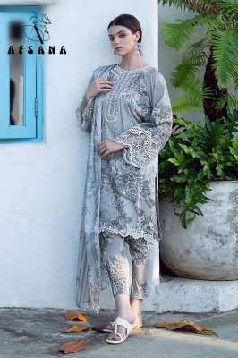 Karachi lawn 02 by Afsana premium pure lawn kurti pant with dupatta catalogue Karachi suits catalogs