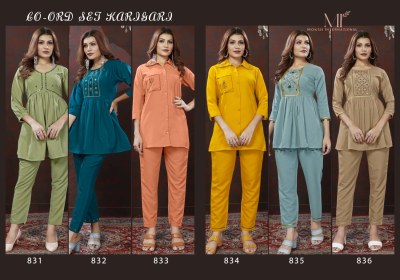 Karigiri vol 1 by Moksh Maaza cotton hand work 2 pocket co ord set catalogue Size wise Combo Set