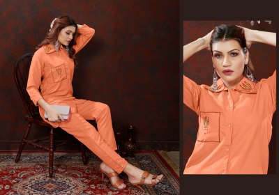 Karigiri vol 1 by Moksh Maaza cotton hand work 2 pocket co ord set catalogue Size wise Combo Set