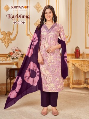 Karishma vol 3 by Suryajyoti cotton printed with neck work readymade suit catalogue at low rate readymade suit catalogs