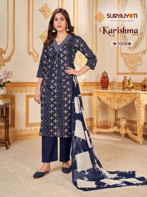 Karishma vol 3 by Suryajyoti cotton printed with neck work readymade suit catalogue at low rate readymade suit catalogs