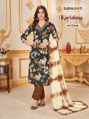 Karishma vol 3 by Suryajyoti cotton printed with neck work readymade suit catalogue at low rate readymade suit catalogs