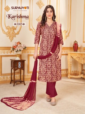 Karishma vol 3 by Suryajyoti cotton printed with neck work readymade suit catalogue at low rate readymade suit catalogs