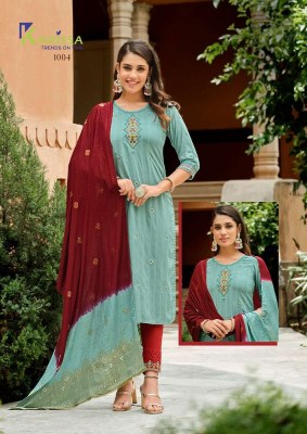 Karissa Anushka Viscose Rayon Top Pant Dupatta Set Wholesale Kurti Catalogue  kurtis catalogs