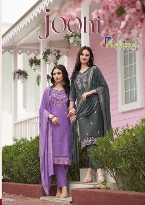 Karissa Joohi Handcrafted Premium Viscose Vatican Suit Bottom with Maslin Jacquard Dupatta Wholesale kurtis catalogs