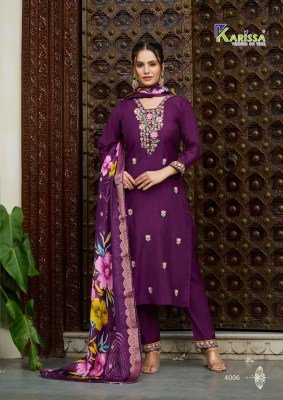 Karissa Nora Vol 4 Premium Viscose Top And Bottom Set with Hand Khatli Work And Digital Print Maslin Dupatta Wholesale kurtis catalogs