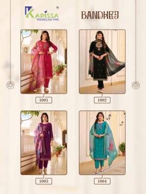 Karissa by Bandhej premium pure fancy designer kurti pant and dupatta catalogue at wholesale price readymade suit catalogs