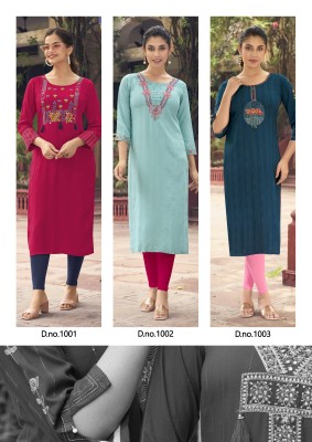 Karissa by Charvee heavy reyon thread work kurti pant and dupatta catalogue  readymade suit catalogs