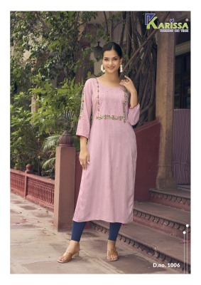 Karissa by Charvee heavy reyon thread work kurti pant and dupatta catalogue  readymade suit catalogs