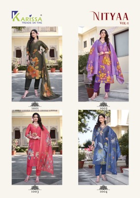 Karissa by Nityaa vol 1 Fancy digital printed top bottom with dupatta  with low rate readymade suit catalogs