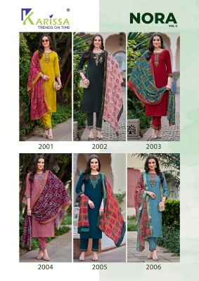 Karissa by Nora vol 2 premium fancy readymade kurti pant and dupatta catalogue at affordable rate readymade suit catalogs