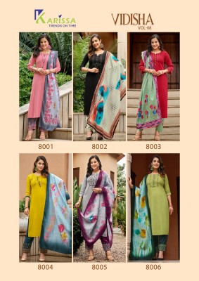 Karissa by Vidisha vol 8 premium rayon fancy kurti pant and dupatta catalogue at affordable rate readymade suit catalogs