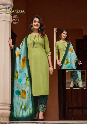 Karissa by Vidisha vol 8 premium rayon fancy kurti pant and dupatta catalogue at affordable rate readymade suit catalogs