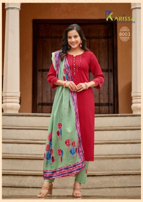 Karissa by Vidisha vol 8 premium rayon fancy kurti pant and dupatta catalogue at affordable rate readymade suit catalogs