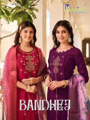 Karissa by bandhej fancy digital printed kurti pant and dupatta catalogue at low rate Karissa 