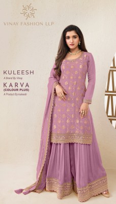 Karva by Kuleesh embroidered fancy sharara suit catalogue at affordable rate fancy sharara suit Catalogs