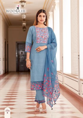 Kashmira by Wooglee Soft Cotton Thread Handwork readymade suit with affordable rate  readymade suit catalogs