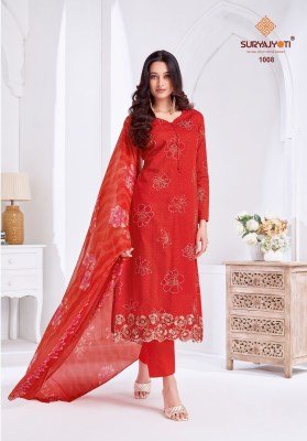 Kashya vol 1 by Suryajyoti Pure Lawn Foil Print With Border Embroidery Work dress material dress material catalogs