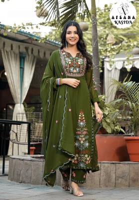 Kasida by Afsana foux georgette kurta bottom and dupatta catalogue at wholesale price readymade suit catalogs