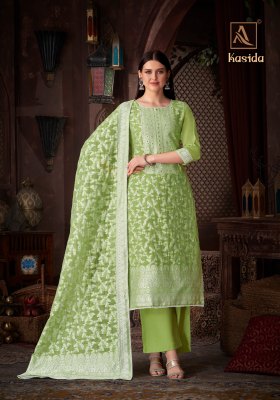 Kasida by Alok Pure Hand Weave Jaquard Designer unstitched suit at amaviexpo salwar kameez catalogs