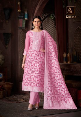 Kasida by Alok Pure Hand Weave Jaquard Designer unstitched suit at amaviexpo salwar kameez catalogs