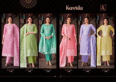 Kasida by Alok Pure Hand Weave Jaquard Designer unstitched suit at amaviexpo salwar kameez catalogs