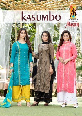 Kasumbo by master reyon embroidered top palazzo catalogue at affordable rate Master