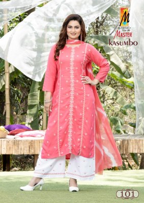 Kasumbo by master reyon embroidered top palazzo catalogue at affordable rate readymade suit catalogs