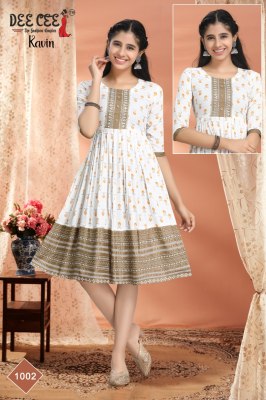 Kavin by Deecee reyon Flared long reyon fancy short kurti catalogue at affordable rate Dee cee