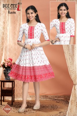 Kavin by Deecee reyon Flared long reyon fancy short kurti catalogue at affordable rate kurtis catalogs